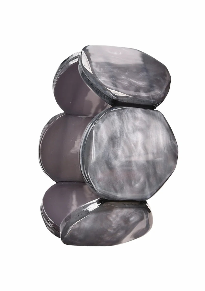 Hot Tomato Grey Disc Bracelet