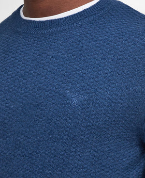 Barbour Aston Knitted Washed Navy Crew Neck Sweater