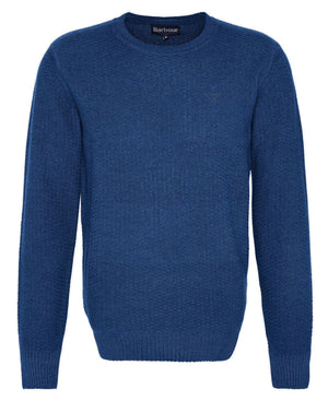 Barbour Aston Knitted Washed Navy Crew Neck Sweater