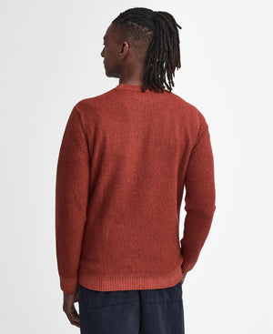 Barbour Aston Knitted Dark Ginger Crew Neck Sweater