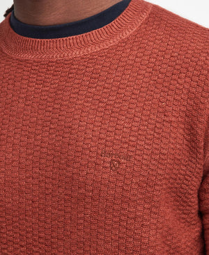 Barbour Aston Knitted Dark Ginger Crew Neck Sweater