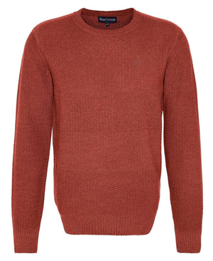 Barbour Aston Knitted Dark Ginger Crew Neck Sweater