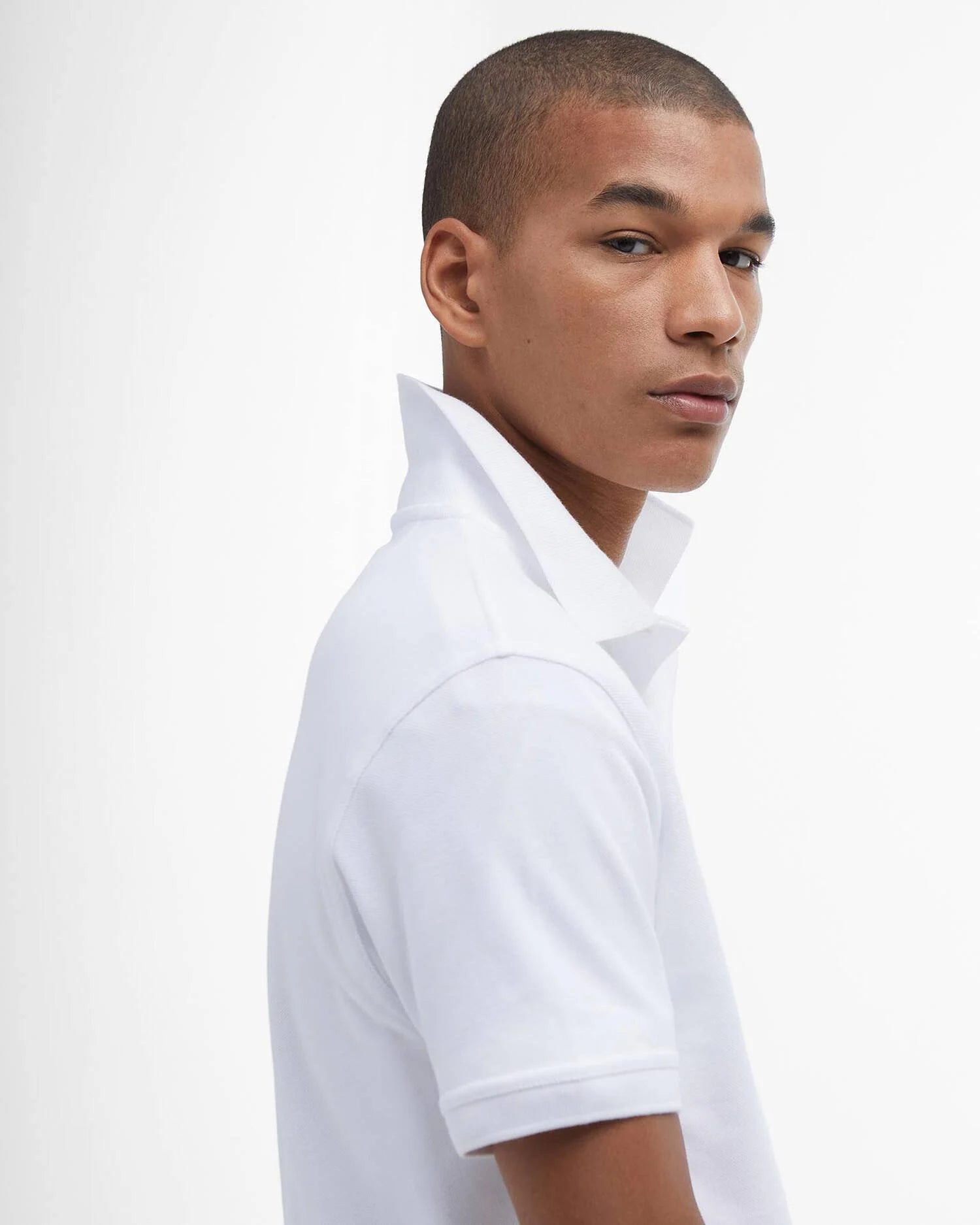 Barbour Sports White Short-Sleeved Polo Shirt