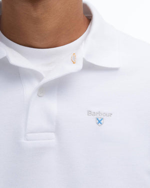 Barbour Sports White Short-Sleeved Polo Shirt