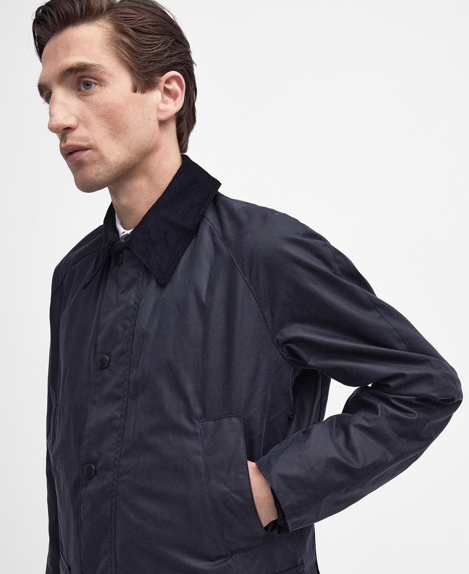 Barbour Ashby Navy Wax Jacket