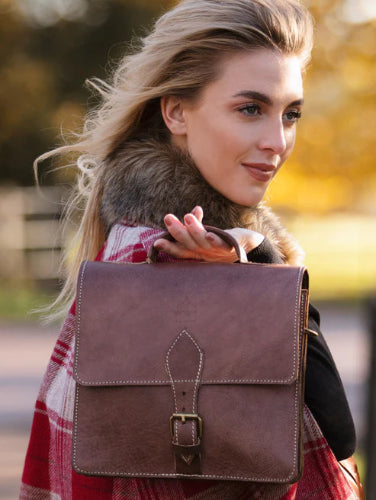 Berber Leather 'The Casablanca' Dark Brown Mini Satchel