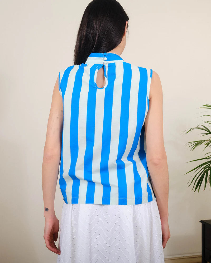 Pretty Vacant Nikki Top in Stripes Blue/White