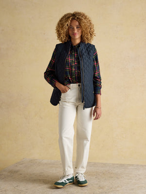 Joules Minx Navy Blue Showerproof Diamond Quilted Gilet