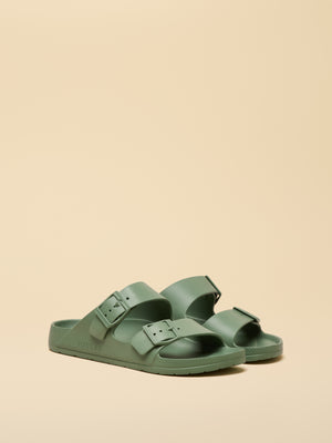 Joules Sunseeker Sage Green EVA Double Buckle Sliders