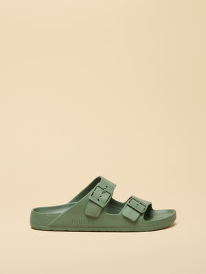 Joules Sunseeker Sage Green EVA Double Buckle Sliders