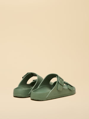 Joules Sunseeker Sage Green EVA Double Buckle Sliders