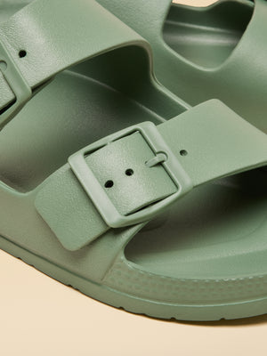Joules Sunseeker Sage Green EVA Double Buckle Sliders