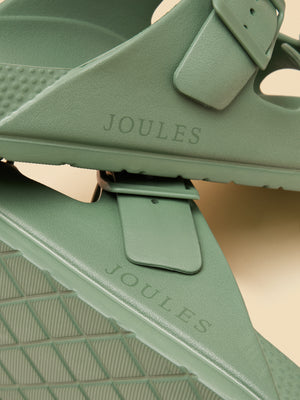 Joules Sunseeker Sage Green EVA Double Buckle Sliders