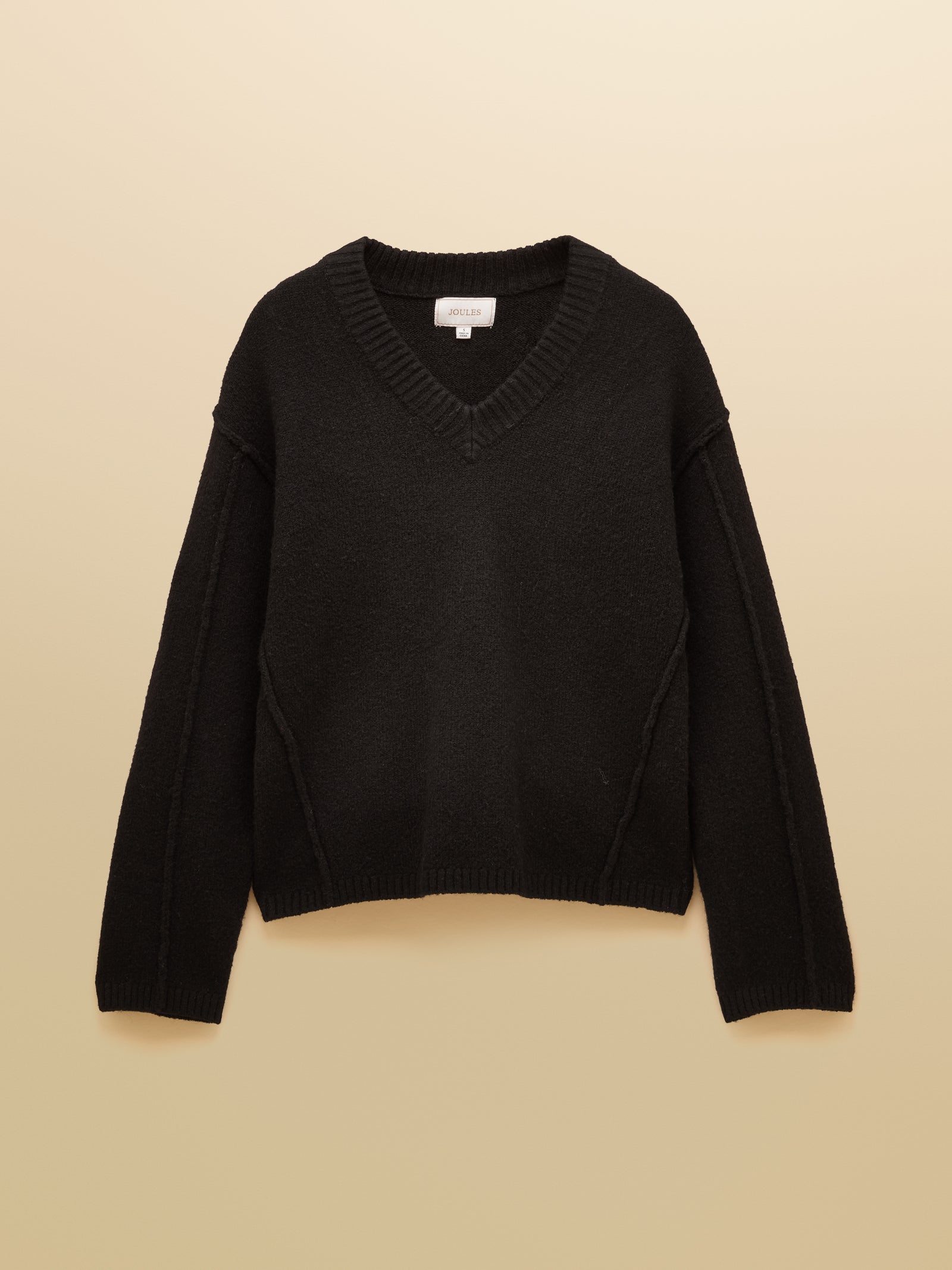 Joules Hannah Black V-Neck Relaxed Fit Jumper
