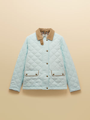 Joules Harrogate Blue Showerproof Diamond Quilted Barn Jacket