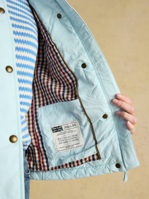 Joules Harrogate Blue Showerproof Diamond Quilted Barn Jacket