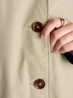 Joules Rainmore Neutral Button Through Waterproof Raincoat