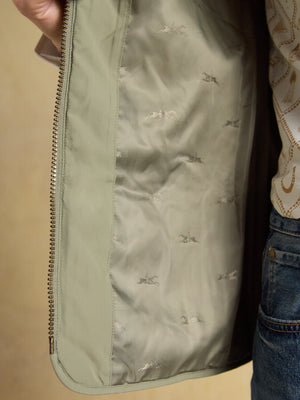 Joules Minx Khaki Sage Green Showerproof Diamond Quilted Gilet