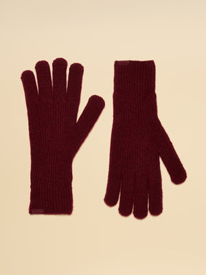 Joules Fine Knit Berry Red Gloves
