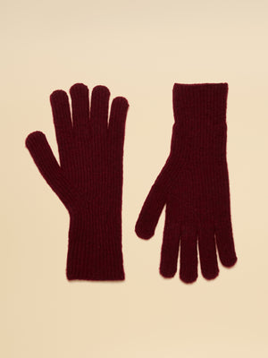 Joules Fine Knit Berry Red Gloves