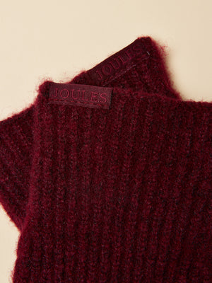 Joules Fine Knit Berry Red Gloves