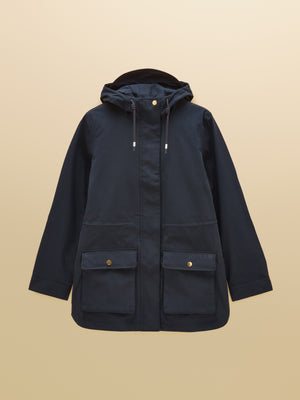 Joules Portwell Navy Waterproof Raincoat With Hood