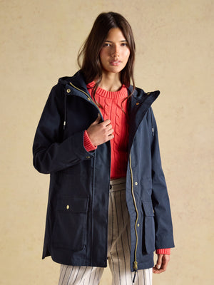 Joules Portwell Navy Waterproof Raincoat With Hood