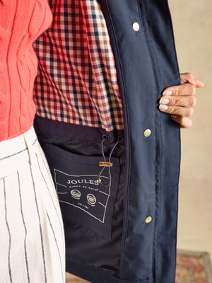 Joules Portwell Navy Waterproof Raincoat With Hood