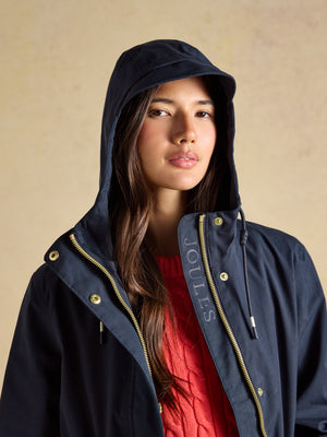 Joules Portwell Navy Waterproof Raincoat With Hood