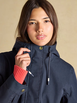 Joules Portwell Navy Waterproof Raincoat With Hood