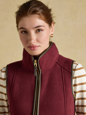 Joules Heritage Port Red Regular Fleece Gilet