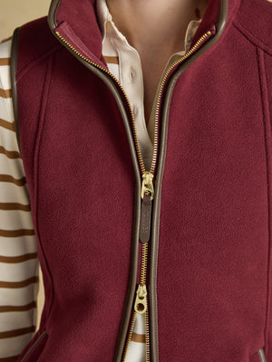 Joules Heritage Port Red Regular Fleece Gilet