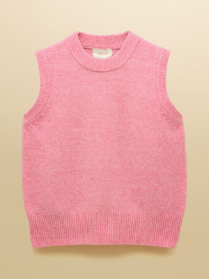 Joules Holly Bright Pink Knitted Crew Neck Vest