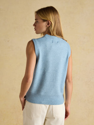 Joules Holly Light Blue Knitted Crew Neck Vest