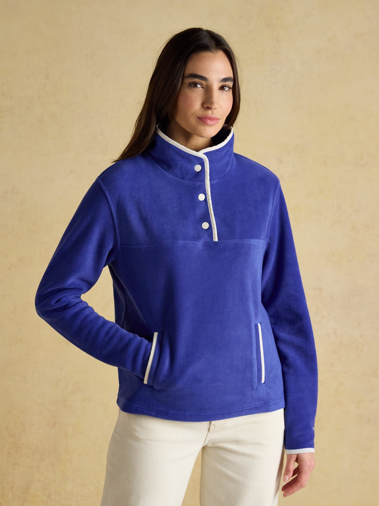 Joules Lulworth Blue Funnel Neck Fleece