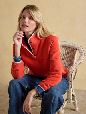 Joules Lulworth Red Funnel Neck Polar Fleece