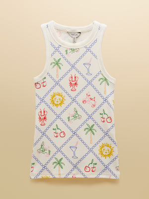 Joules Sofia Summer Icons Ribbed Cotton Rich Jersey Vest