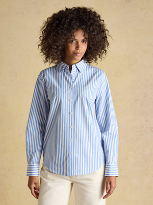 Joules Classic Fit Blue Striped Poplin Shirt