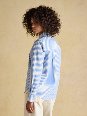 Joules Classic Fit Blue Striped Poplin Shirt