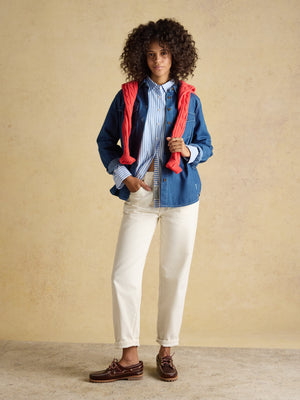 Joules Classic Fit Blue Striped Poplin Shirt