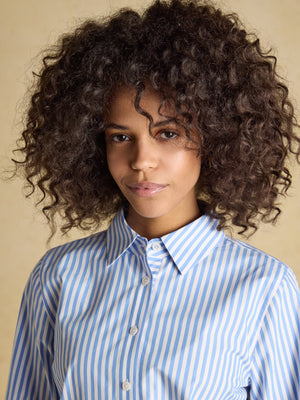Joules Classic Fit Blue Striped Poplin Shirt