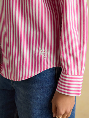 Joules Classic Fit Pink Striped Poplin Shirt