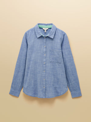 Joules Ida Blue Long Sleeve Cotton Shirt