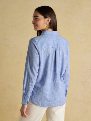 Joules Ida Blue Long Sleeve Cotton Shirt