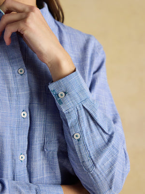 Joules Ida Blue Long Sleeve Cotton Shirt