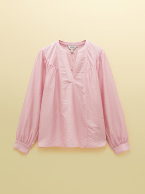 Joules Rose Pink Long Sleeve V-Neck Blouse