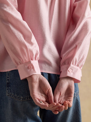 Joules Rose Pink Long Sleeve V-Neck Blouse
