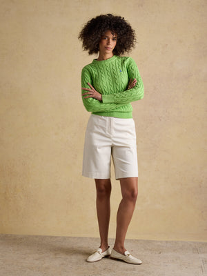 Joules Cream Chino Shorts with Elasticated Waist