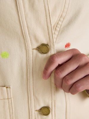 Joules Marlow Light Stone embroidered Denim Jacket