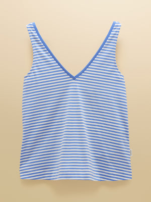 Joules Delilah Blue Stripe V-Neck Jersey Vest